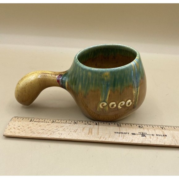 Vintage Popo Galsini Pasadena Gourdware Rare Tiki Mug Gourd Shaped 1950's - Picture 7 of 12